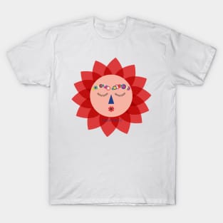 Cute funny  colorful sun Frida kahlo portrait mexican painter T-Shirt